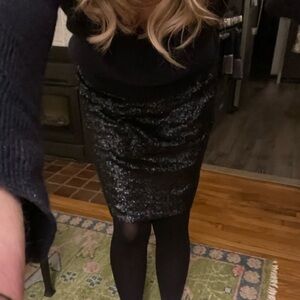 Nordstrom- Halogen Glittering Dark Gunmetal Skirt